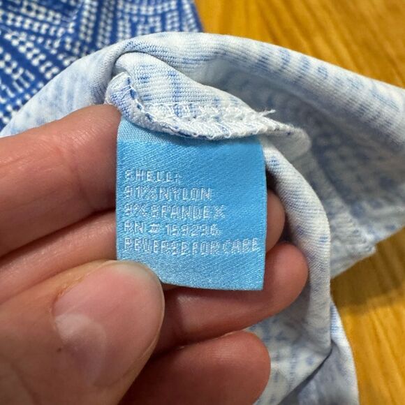 J McLaughlin Blue Collared Catalina Cloth Geometric Stretch Dress XSmall - Picture 10 of 12